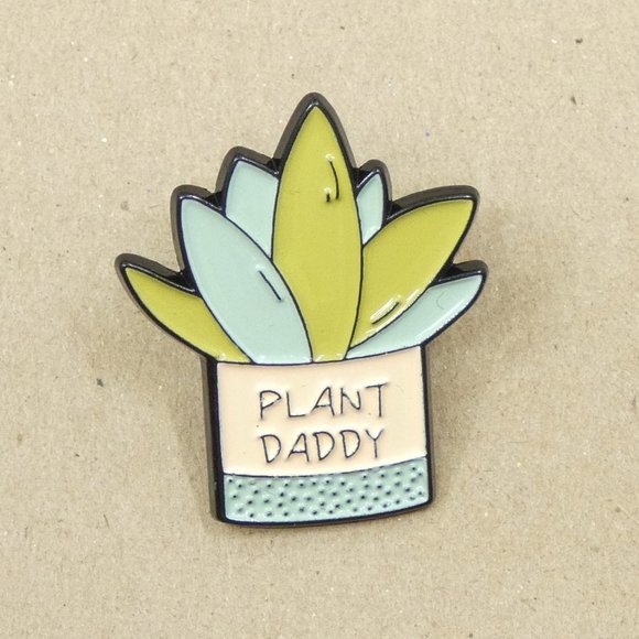 FREE ADD ON WITH PURCHASE Plant Daddy Succulent Enamel Pin - Picture 1 of 3